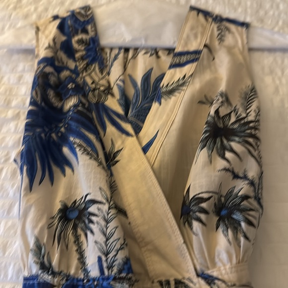 Banana Republic Stampa Mini Dress EUC Medium Blue/Tan - Picture 5 of 8